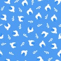 Vector Seamless Pattern, Vector Illustration of Doves and Branches Royalty Free Stock Photo