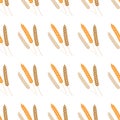 Vector seamless pattern illustration ears of wheat. Beer, oktoberfest, background. For bakery package, bread products. Autumn Royalty Free Stock Photo