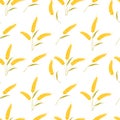 Vector seamless pattern illustration ears of wheat. Hand drawn bakery background. Royalty Free Stock Photo
