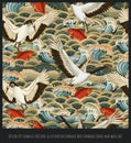 Seamless pattern Japanese Red-crowned crane birds art