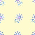 Vector seamless pattern imaging colorful pink and blue flower Royalty Free Stock Photo