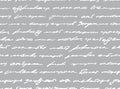 Vector seamless pattern. Imitation vintage lettering. Indistinct handwriting. Scribble text. Unreadable background. Written abstra Royalty Free Stock Photo