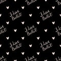 vector seamless pattern with the inscription I love ballet