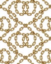 Vector seamless pattern of interlaced golden chains Royalty Free Stock Photo