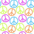 Vector seamless pattern with international symbol of pacifism, disarmament, world peace Royalty Free Stock Photo