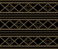 Vector seamless pattern of interwoven golden chains. Realistic illustration isolated Royalty Free Stock Photo