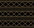 Vector seamless pattern of interwoven golden chains. Realistic illustration isolated Royalty Free Stock Photo