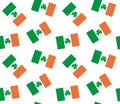 Vector seamless pattern of Irish flag with trefoil