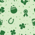 Vector seamless pattern of irish St. Patrick`s Day Royalty Free Stock Photo