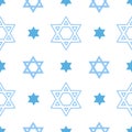 Vector seamless pattern with the jewish Star of David Royalty Free Stock Photo