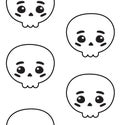 Vector seamless pattern of kawaii skull