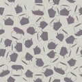 Vector seamless pattern with kettles silhouettes