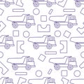 Vector seamless pattern kid toys Dump truck blocks