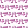 Vector seamless pattern kid toys Dump truck blocks