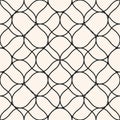 Vector seamless pattern with lace, mesh, net. Black thin plaited wavy lines Royalty Free Stock Photo