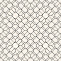 Vector seamless pattern with lace, mesh, net. Black thin plaited wavy lines Royalty Free Stock Photo