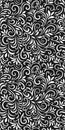 Vector seamless pattern with leaves and curls. Monochrome abstract floral background. Stylish monochrome texture