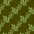 Vector Seamless pattern leaves green brown color , Botanical Floral Decoration Texture. Wallpaper Royalty Free Stock Photo