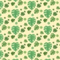 Seamless pattern of leaves on white background