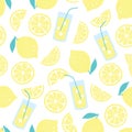 Vector seamless pattern with lemons and lemonade