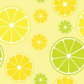 Vector seamless pattern with lemons Royalty Free Stock Photo