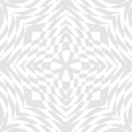 Vector seamless pattern. Light gray and white ornament with flower silhouette Royalty Free Stock Photo