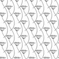 Vector seamless pattern. Linear graphic design. Floral linear background.