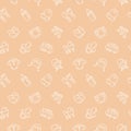 Seamless pattern with linear icons of baby and children products. Royalty Free Stock Photo