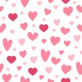 Vector seamless pattern with little hearts. Repeating background with Saint ValentineÃ¢â¬â¢s day symbols. Playful February holiday Royalty Free Stock Photo