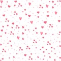 Vector seamless pattern with little hearts. Repeating background with Saint ValentineÃ¢â¬â¢s day symbols. Playful February holiday Royalty Free Stock Photo