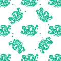 Vector Seamless pattern with lizards tribal