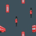 Vector seamless pattern with London symbols