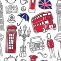 Vector seamless pattern with London symbols Royalty Free Stock Photo