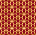 Vector seamless pattern. Luxury red and gold geometric ornament Royalty Free Stock Photo