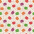 Vector seamless pattern with macaroons.