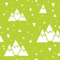 Vector seamless pattern made of mountains, stars and triangles. Royalty Free Stock Photo
