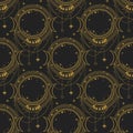 Vector seamless pattern with magic crystal balls.