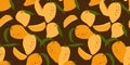 Vector seamless pattern with mango. Trendy hand drawn textures. Modern abstract design Royalty Free Stock Photo