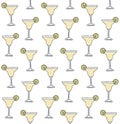 Vector seamless pattern of margarita cocktail Royalty Free Stock Photo