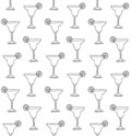 Vector seamless pattern of margarita cocktail Royalty Free Stock Photo