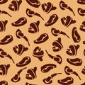 Vector seamless pattern with meat Royalty Free Stock Photo