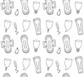 Vector seamless pattern of menstrual pad tampon Royalty Free Stock Photo