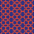 Vector seamless pattern of mesh, net, lattice, weave. Neon blue and orange color Royalty Free Stock Photo