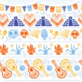 Vector seamless pattern for Mexico traditional celebration - dia de los muertos
