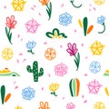 Vector seamless pattern with Mexico traditional decor elements