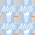 Milk seamless pattern