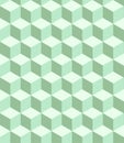 Vector seamless pattern of mint 3d isometric grid