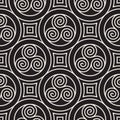 Vector seamless pattern. Modern stylish abstract texture. Repeating geometric circle and star tiles from decorative Royalty Free Stock Photo