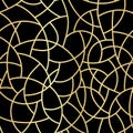 Vector Seamless black and gold pattern. Abstract Geometric Background Design Royalty Free Stock Photo