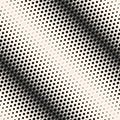 Vector geometric halftone seamless pattern. Diagonal gradient, transition effect.